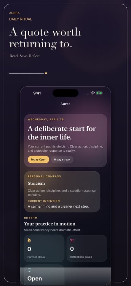 Aurea app interface